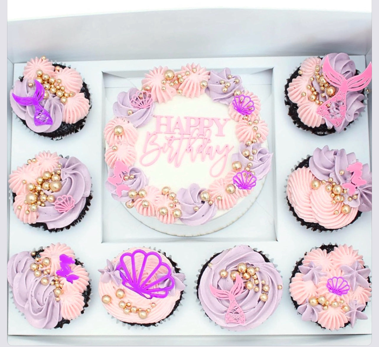 Mini Birthday cake with cupcakes for celebrations in Lawrenceville.